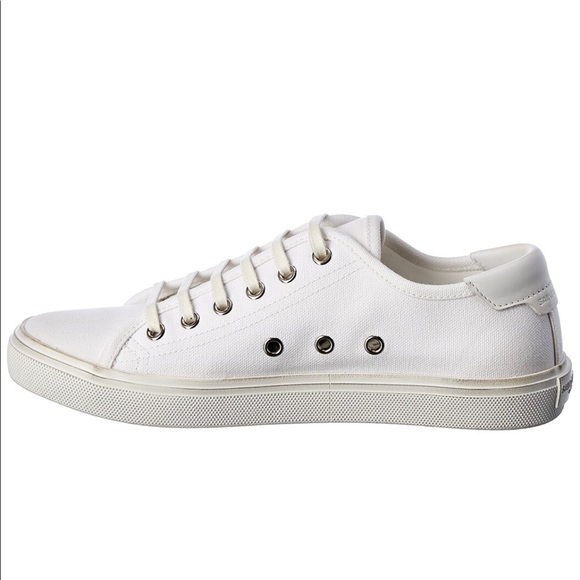 SAINT LAURENT MALIBU CANVAS & LEATHER SNEAKER - Picture 3 of 7